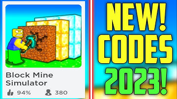 FUTURE CODES!! | *NEW* ROBLOX BLOCK MINE SIMULATOR CODES 2023!