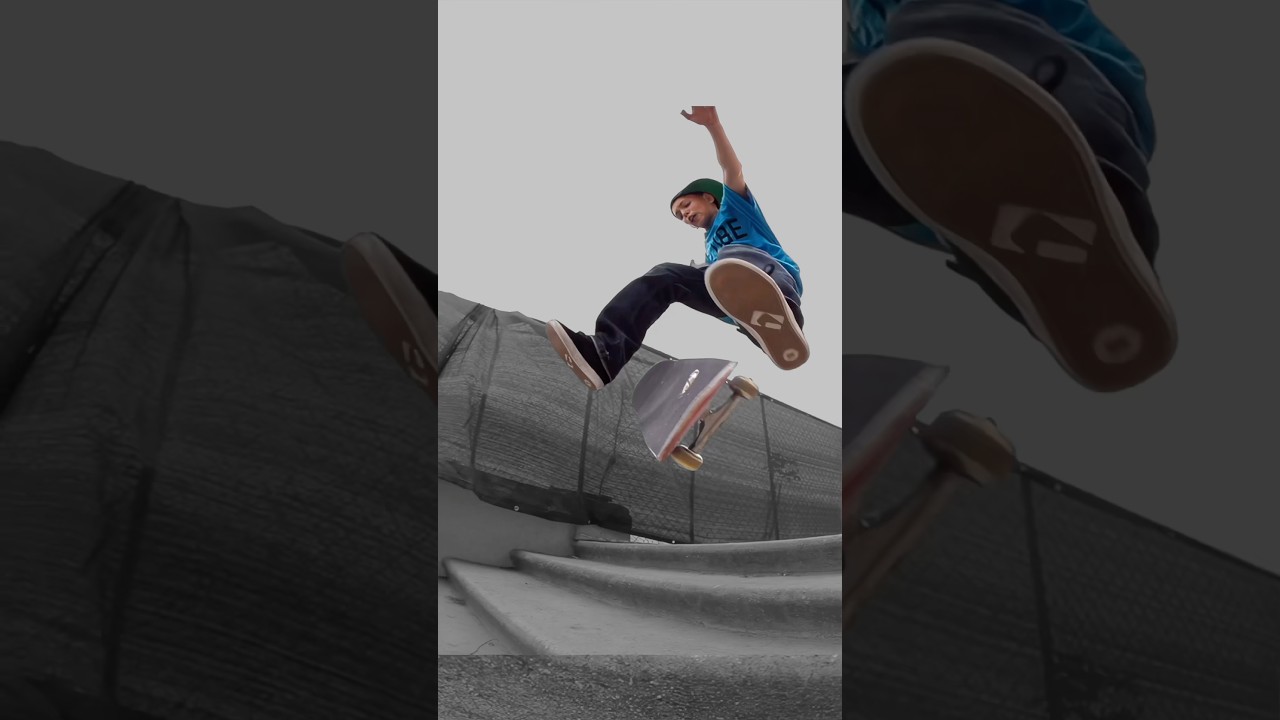 Rare Frontside 360 Heel Down Stairs by Rene Serrano 😳 