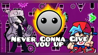 Never Gonna give you Up with Ruv and boyfriend | Geometry Dash