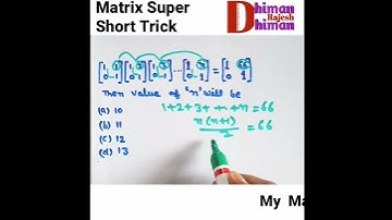 Important Problems Of matrix ,Solving matrix using shortcut ,nda,airforce,nda  #shorts
