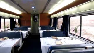 A first-hand view of the walk from our roomette in sleeper car onboard
amtrak's "california zephyr" to sightseer car, somewhere utah, on
march 1, 2012.