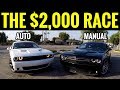 MANUAL Challenger RT vs AUTO Challenger RT | STREET RACE & $2,000 BET!