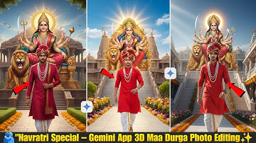 ✨"Navratri Special 3D Maa Durga Photo Editing | Gemini App Viral Editing Trick 2025"🚀