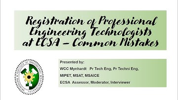 Registration of Technologists at ECSA - Common Mistakes in Application Forms