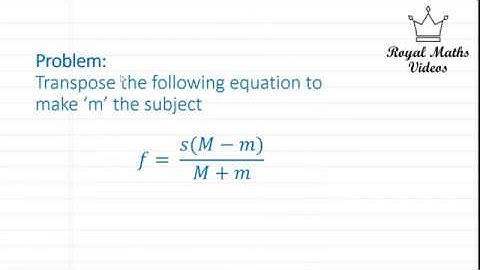 Step by Step Maths: Transposition of Formulas