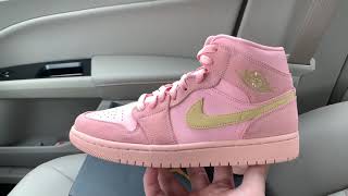 Air Jordan 1 Mid Coral Gold shoes - YouTube