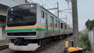 E231系1000番台.U-515編成+U-45編成が湘南新宿ライン.横須賀線直通.快速.逗子行きとして小山〜間々田間を通過するシーン‼️