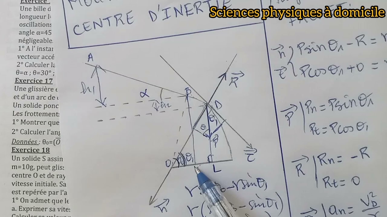 Dynamique: application du théorème du centre d'inertie