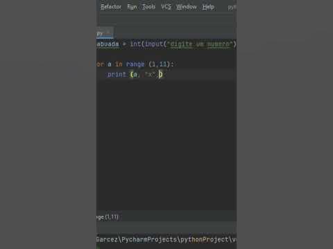 COMO CRIAR UMA TABUADA EM PYTHON #shorts #programação - YouTube