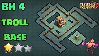 Best Bh4 Troll Base Anti Giant , Anti Barcher Builder Hall 4 Base Layout With Replays