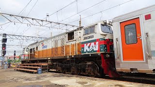 Beginilah Mesin Lokomotif CC 206 DIGEBER NGEGAS ~"DIPANASIN" Sebelum Dinas Kereta Api Eksekutif Bima