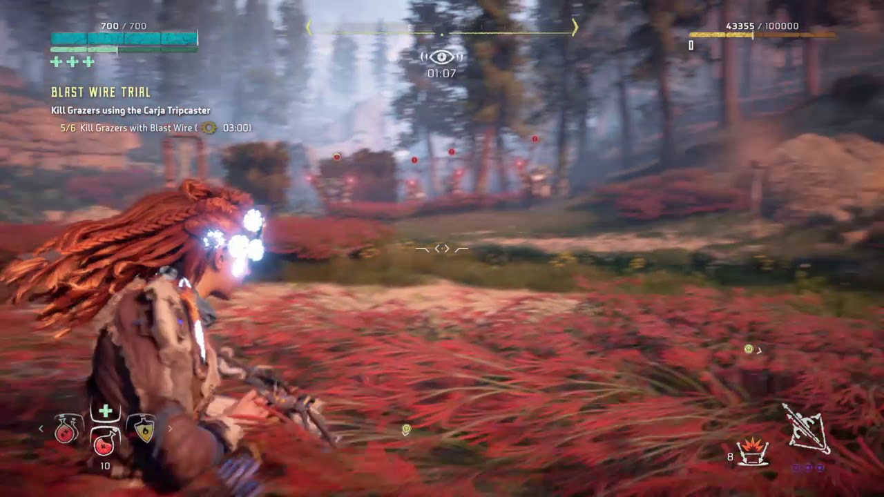 Horizon Zero Dawn Kill Grazers Using The Carla Tripcaster Youtube