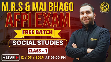 FREE AFPI BATCH || SOCIAL STUDIES (CLASS-1) || TARGET AFPI 2025 #afpi2025 #nimbus