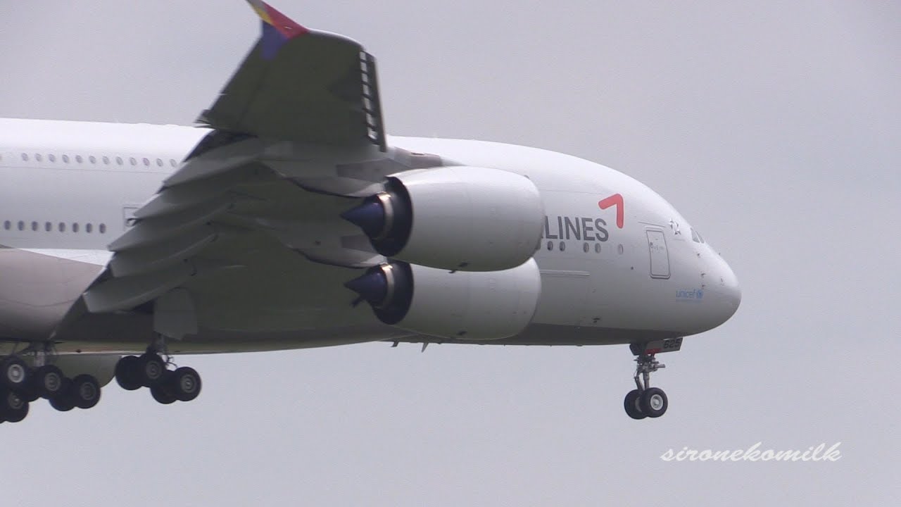 Asiana Airlines Airbus A380-800 Landing & Take off | Tokyo Narita