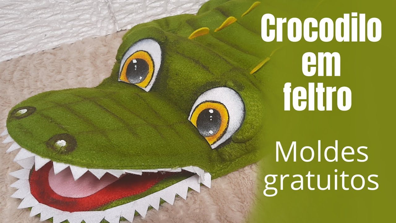 FANTOCHE DE CROCODILO EM FELTRO| passo a passo completo e moldes gratuitos