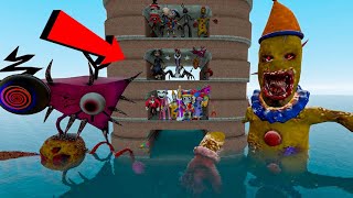 SPARTAN KICK ALL NEW ALL CURSED THE AMAZING DIGITAL CIRCUS FAMILY UNDERWATER In Garry's Mod?!
