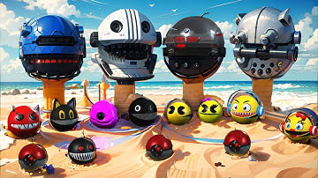 Pacman vs two Robot monster Pacman