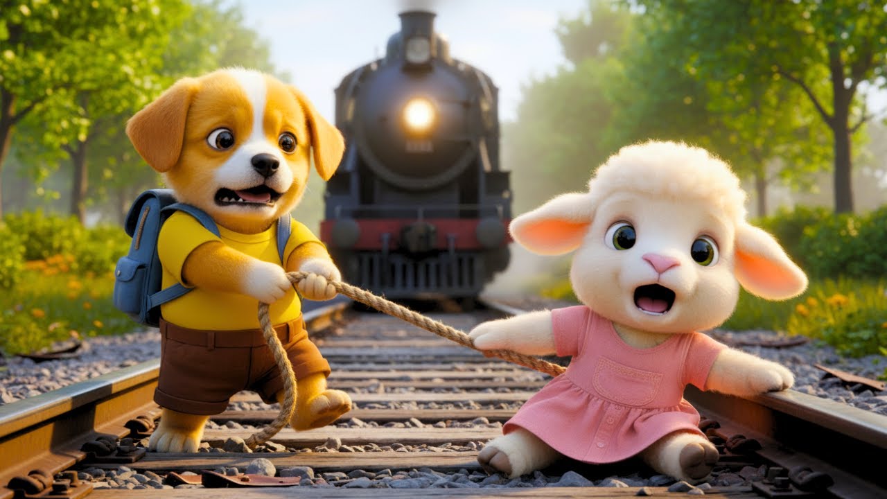 Baby Pubby Saves a Sheep on the Train Tracks and Enjoys a Magical Forest Picnic Adventure 🐶🚂🌲