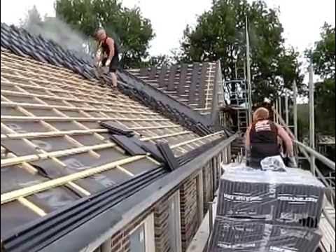 vlotter Kinderpaleis overschot dakpannen leggen - YouTube