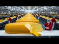 Inside the Cheddar Cheese Factory – How Tons of Milk Turn into Giant Gold Cubes (Full Process)