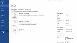 Processador de texto (Word): Margens e formato de papel