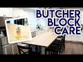 HOW TO MAINTAIN BUTCHER BLOCK COUNTERTOPS ✨ BUTCHER BLOCK CARE AND MAINTENANCE ✔ WHITE KITCHEN