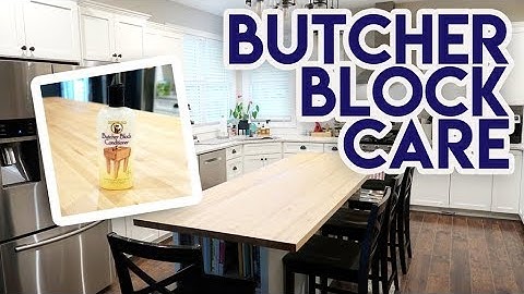 HOW TO MAINTAIN BUTCHER BLOCK COUNTERTOPS ✨ BUTCHER BLOCK CARE AND MAINTENANCE ✔ WHITE KITCHEN