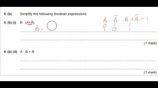 AS Computer Science Boolean Algebra Worked Example 3