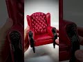 Custom 1/6 Scale Morpheus Arm Chair.  Made from Lambskin Leather, Wood and Upholstery Foam.