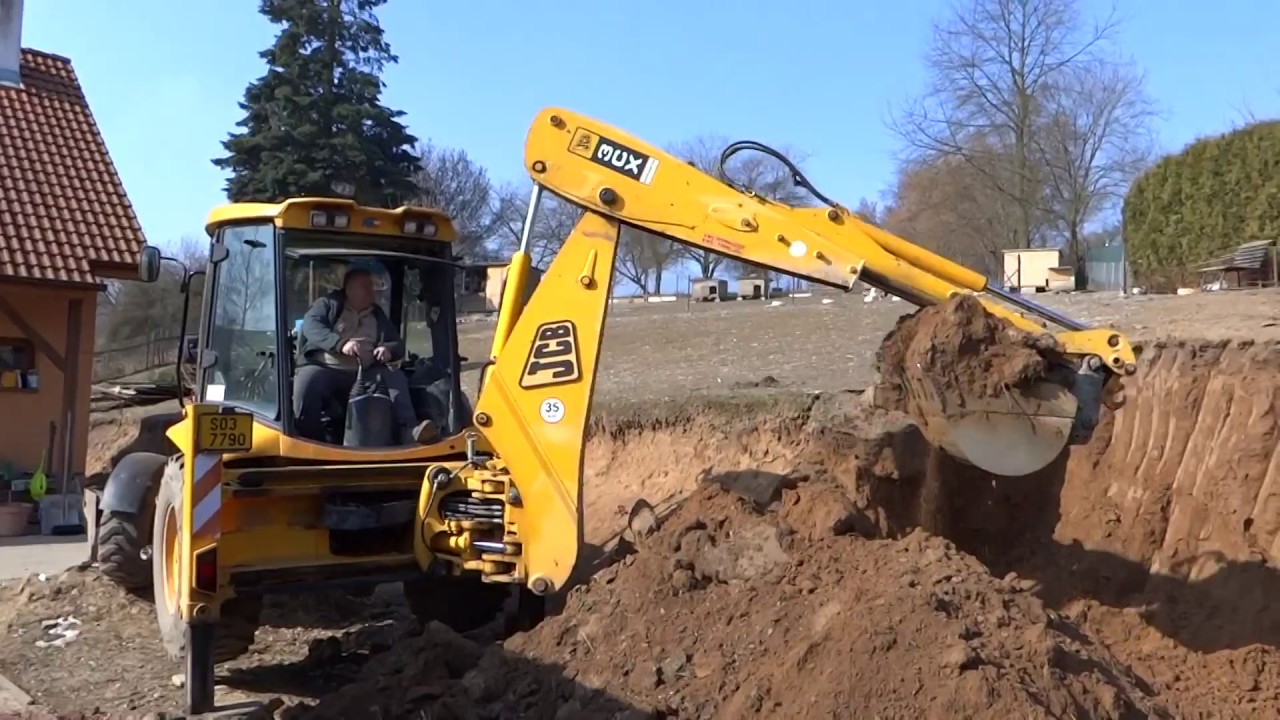 Bagr JCB 3CX - bagrování svahu + Tatra 815