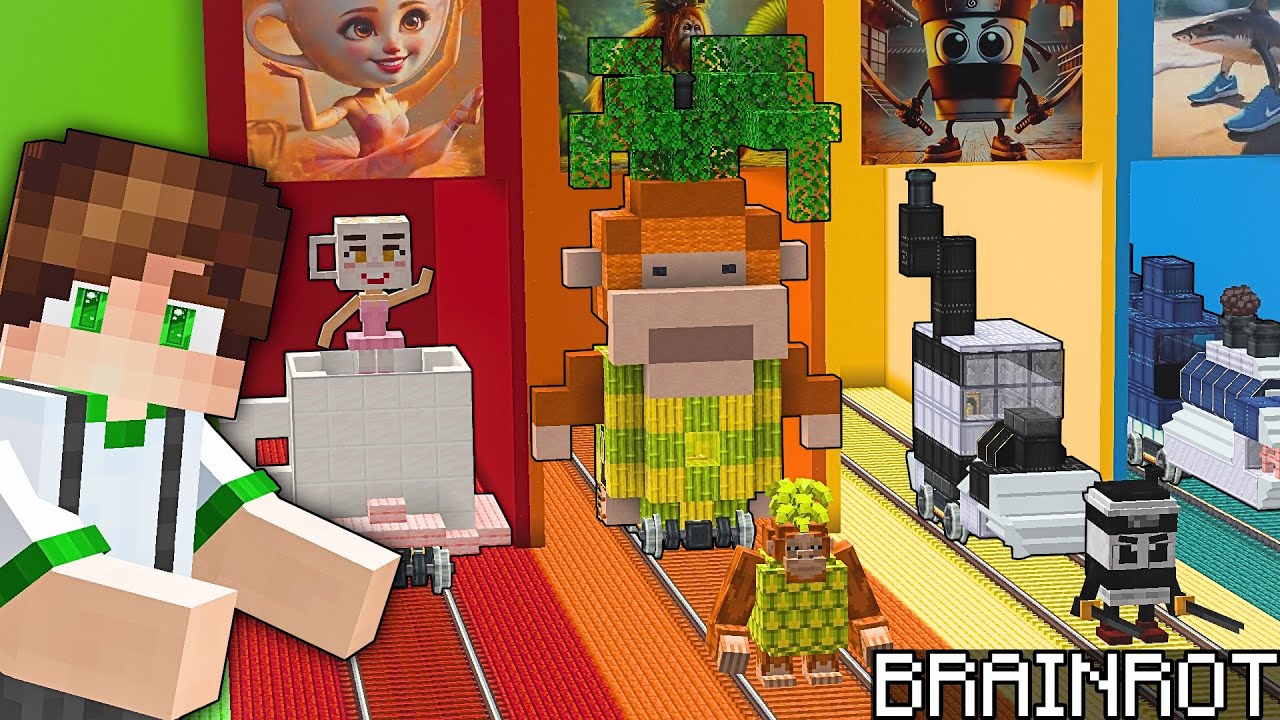 TÜM BRAINROT TRENLERİNE BİNDİK! MINEGREEN Minecraft