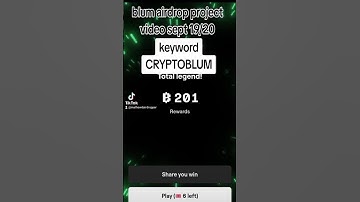 Blum crypto airdrop video keyword today Sept 19/20 #blum #blumcrypto #blumairdrop #blumvideocode