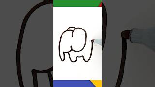 Elephant Drawing Easy Guide 🐘🐨🐼 #easydrawing #drawing #shorts
