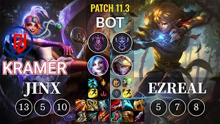 LGD Kramer Jinx vs Ezreal Bot - KR Patch 11.3