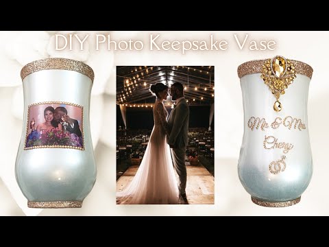 DIY Photo Keepsake Vase | How To Add Photo To Glass Vase | Decoupage