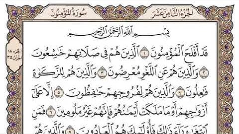 سورة المؤمنون من آية ١-٢٢