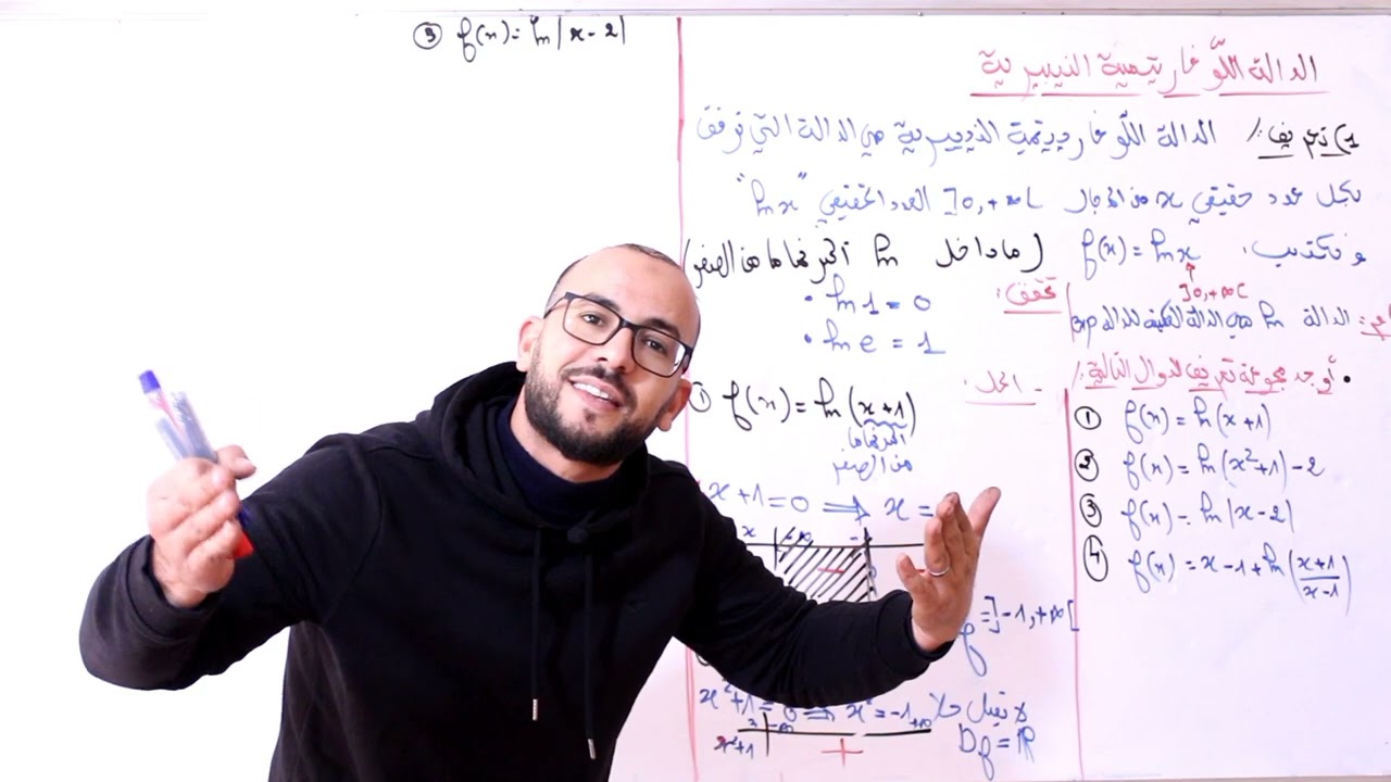 الدالة اللوغاريتمية - تعريفها - مجموعة التعريف .