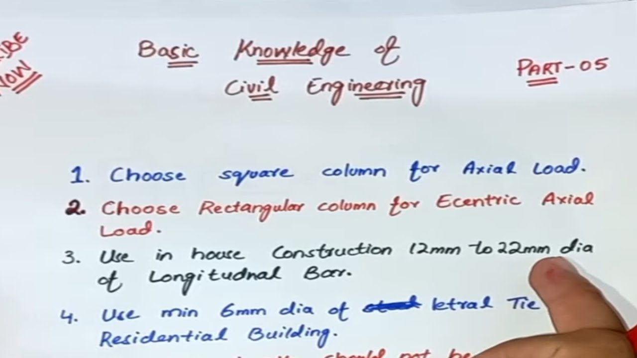 Civil Engineering Basic Knowledge Part - 05 | Civil Engineering | - YouTube