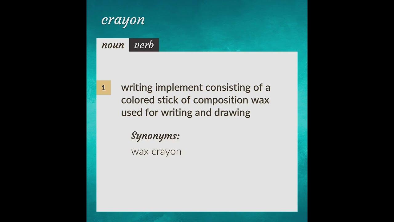 Crayon meaning of Crayon YouTube