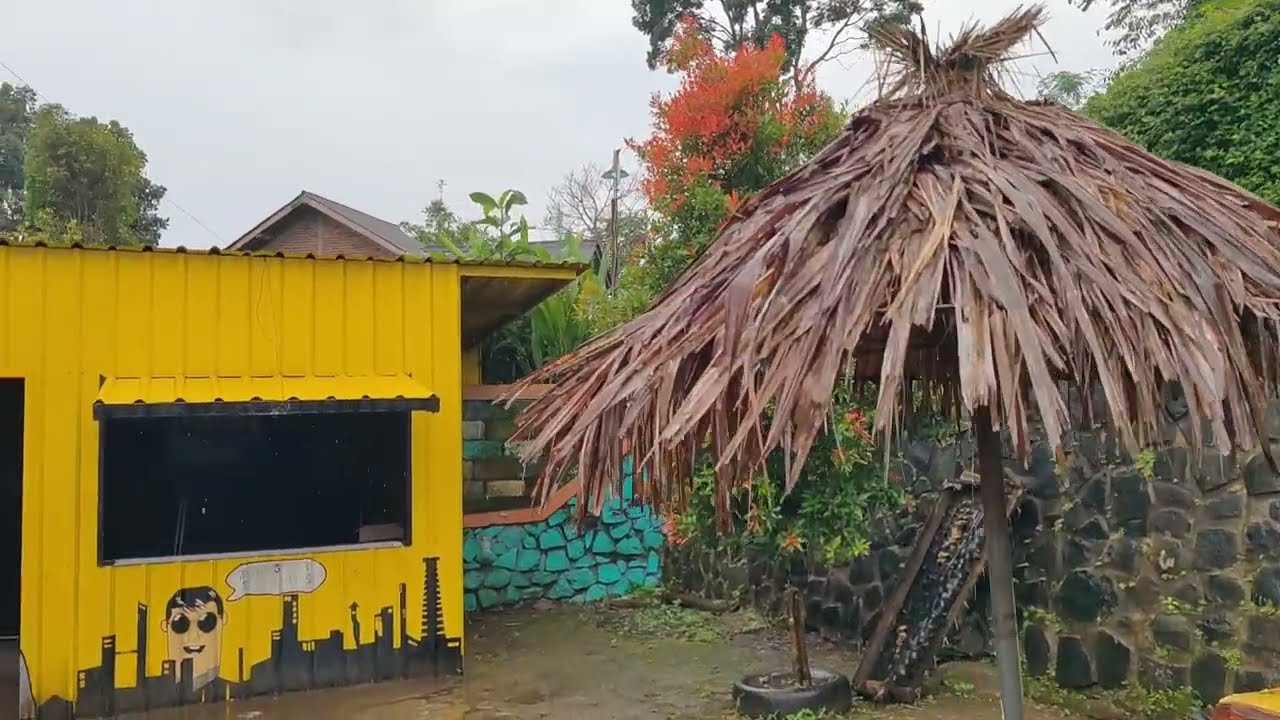 Heavy Rain and Strong Lightning in Local Villages  Walk in Rain and Lightning  ASMR Rain Sounds