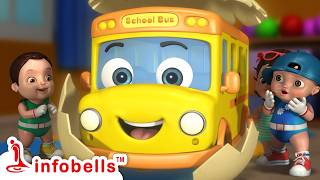 Magical Surprise Eggs -Pom Pom School Bus | Malayalam Kids Rhymes & Songs | Infobells #surpriseeggs