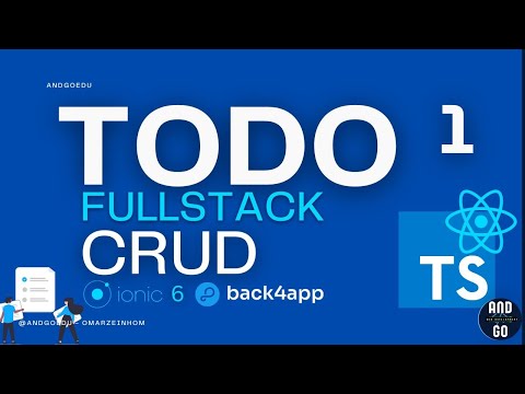 Demo of Full Stack Project  - ToDo List Back4app  Ionic  6 React Type Script #01