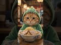 【大食い】怪獣着ぐるみの猫、ラーメンをスープまで完食してお腹ポンポンｗｗｗ #Shorts #猫 #AI動画