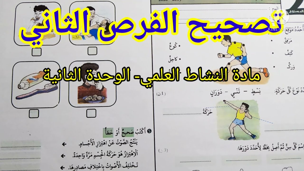 تصحيح فرض 2 في مادة النشاط العلمي- المستوى الثاني