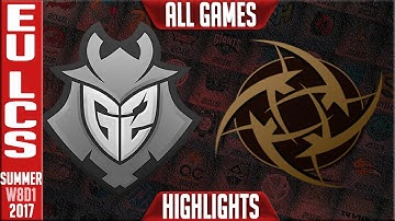 G2 Esports vs Ninjas In Pyjamas Highlights ALL GAMES Week 8 EU LCS Summer 2017 G2 vs NIP
