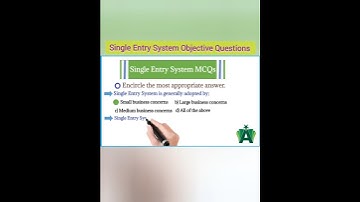 Single Entry System MCQs: #shorts #youtubeshorts