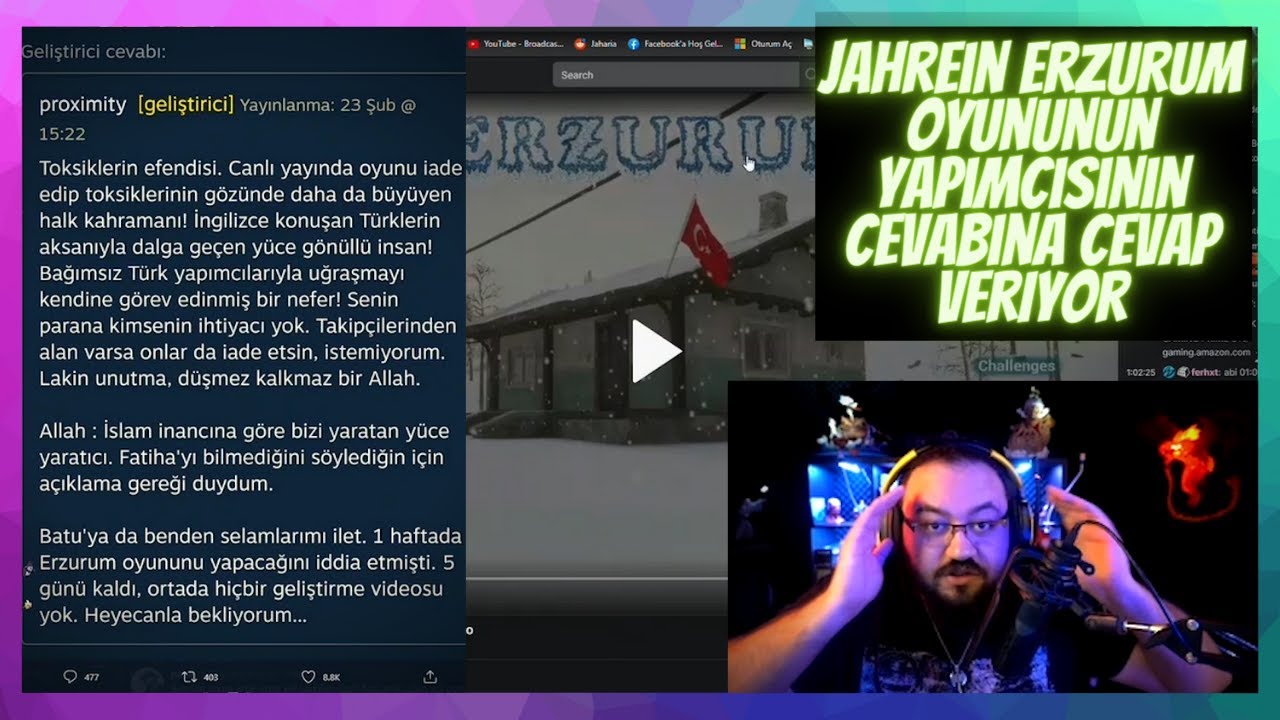 Jahrein l Erzurum Oyunu Yapımcısının Geri Dönüşlerine  Cevap Veriyor (Olayı Tamamen Anlatıyor)