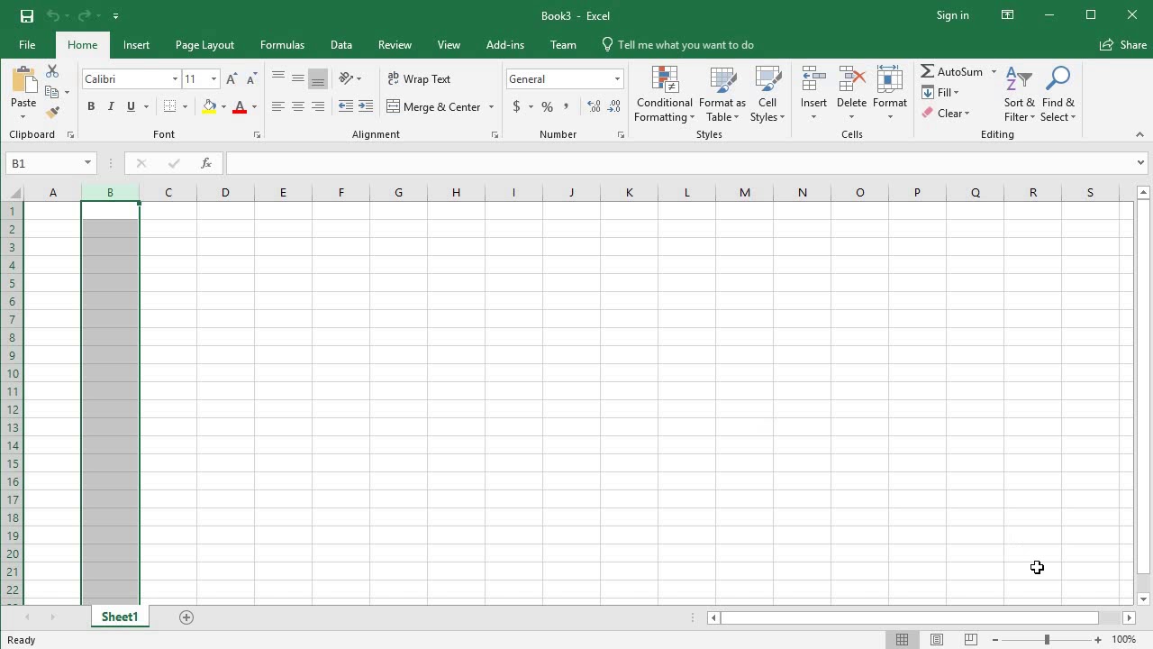 Ex 02 MS Excel create a new spreadsheet columns rows adding text - YouTube