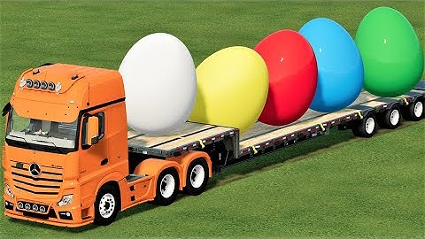 TRANSPORTING OF COLORS ! GIANT EGGS LOADING ON LOW LOADER w JOHN DEERE 6R ! Farming Simulator 22