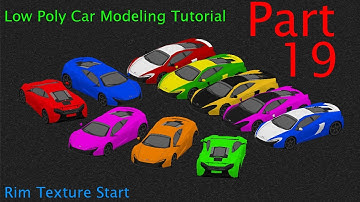 Beginner Blender Low Poly Car Modeling Tutorial -  Part 19 - Rim Texture Start